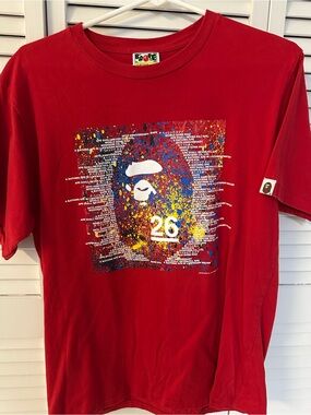 Bape Red Graphic 26 Anniversary Kids Tee